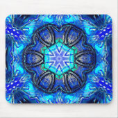 ワックス状の万華鏡のように千変万化するパターンのシアンと非常に青絵を描い マウスパッド (正面)