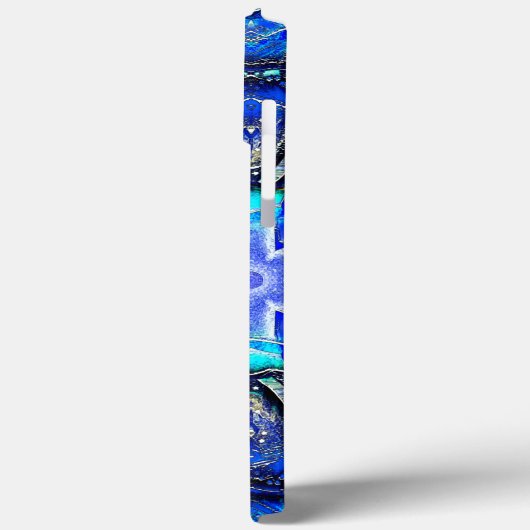 ワックス状の万華鏡のように千変万化するパターンのシアンと非常に青絵を描い Case-Mate iPhoneケース (裏面 / 左)