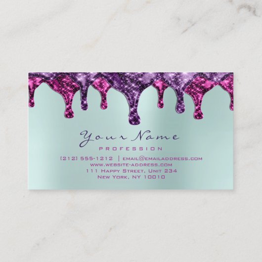 ワックス脱毛ピンク脱毛バイオレットピンクアクアブルー 名刺 (裏面)