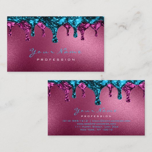 ワックス脱毛ピンク脱毛ブルーブルゴーニュ 名刺 (正面/裏面)