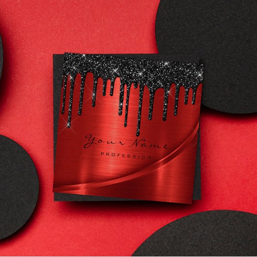 ワックス脱毛ブラウンズラッシュメイクアップドリップレッド スクエア名刺