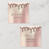 ワックス脱毛ブラウンズラッシュメイクアップドリップVIP スクエア名刺 (正面/裏面)