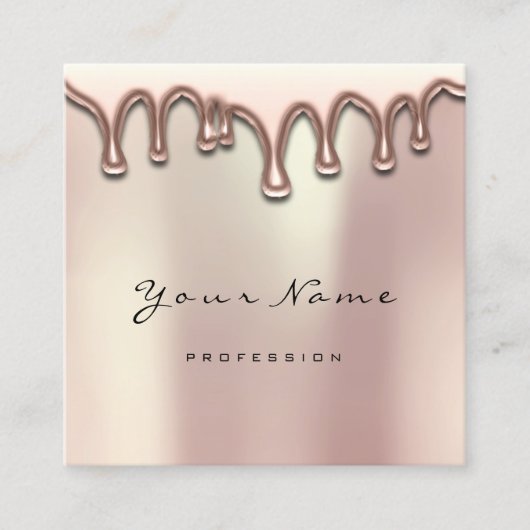 ワックス脱毛ブラウンズラッシュメイクアップドリップVIP スクエア名刺 (正面)