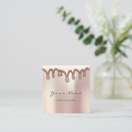 ワックス脱毛ブラウンズラッシュメイクアップドリップVIP スクエア名刺 (スタンド正面)