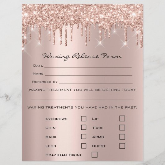 ワックス脱毛責任免除同意書 ローズ チラシ (正面)