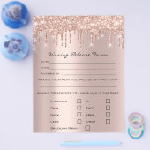 ワックス脱毛責任免除同意書 ローズ チラシ (シングル)