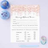 ワックス脱毛責任免除同意書 白 チラシ (シングル)