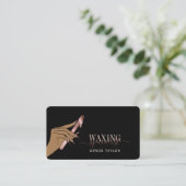 ワックス赤面ピンクの女性ハンドワックス技術者のバス 名刺 (スタンド正面)