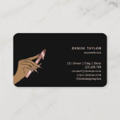 ワックス赤面ピンクの女性ハンドワックス技術者のバス 名刺 (裏面)