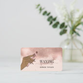 ワックス赤面ピンクの女性ハンドワックス技術者のバス 名刺 (スタンド正面)