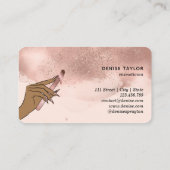 ワックス赤面ピンクの女性ハンドワックス技術者のバス 名刺 (裏面)