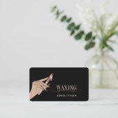 ワックス赤面ピンクの女性ハンドワックス技術者のバス 名刺 (スタンド正面)