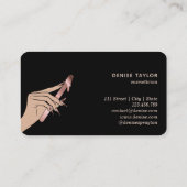 ワックス赤面ピンクの女性ハンドワックス技術者のバス 名刺 (裏面)