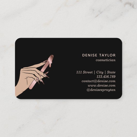 ワックス赤面ピンクの女性ハンドワックス技術者のバス 名刺 (裏面)