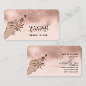 ワックス赤面ピンクの女性ハンドワックス技術者のバス 名刺 (正面/裏面)