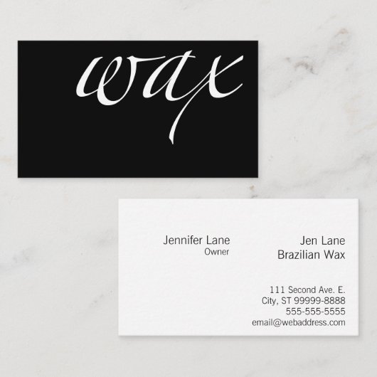 ワックス: ブラジルのワックス 名刺 (正面/裏面)