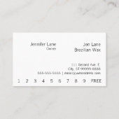 ワックス：ブラジル/ビキニワックスロイヤリティカード ロイヤリティカード (裏面)