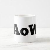 ワックス/"AoW"のロゴのの不在コーヒー・マグ コーヒーマグカップ (中央)