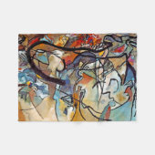 ワッシリーカンディンスキー – コンポジションファイブ抽象芸術アート フリースブランケット (正面(横))