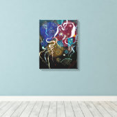 ワッシリーカンディンスキー – ムーブメント1つの抽象芸術アート キャンバスプリント (インサイチュ (ウッドフロア))