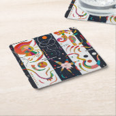 ワッシーストライプリー・カンディンスキー スクエアペーパーコースター (アングル)