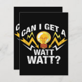 ワットを取得できますか。 – 電気おもしろい技師 招待状 (正面/裏面)