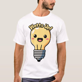 ワットアップ!かわいい電球の漫画 Tシャツ