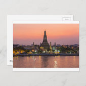 ワットアルンテンプルバンコクタイランドサンセット ポストカード (正面/裏面)