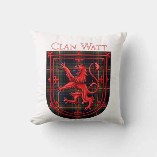ワットタータンチェックスコティッシュプライドライオンラパント クッション (正面)