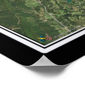 ワットバーテネシー湖衛星ポスターマップ ポスター (角)