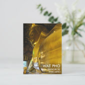 ワットフーリクライニングゴールデンブッダバンコクタイ ポストカード (スタンド正面)