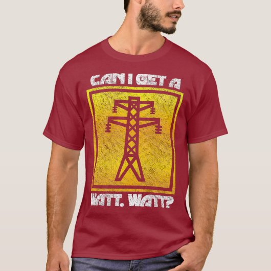 ワットワッおもしろいトラインマン電気技師 Tシャツ (正面)