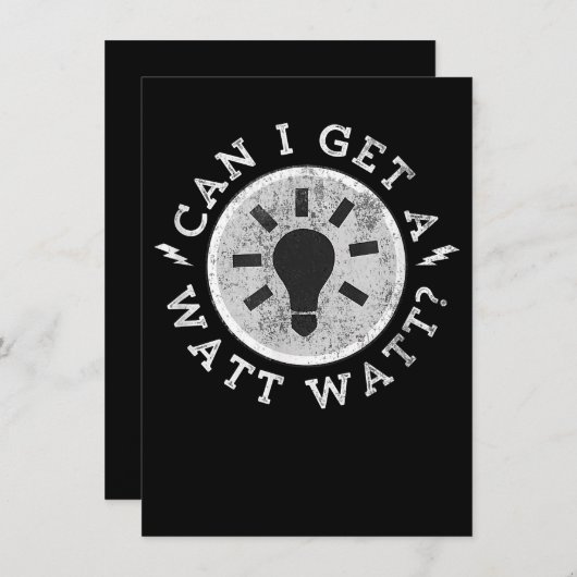 ワット好きの電気技師おもしろいを呼べるか 招待状 (正面/裏面)