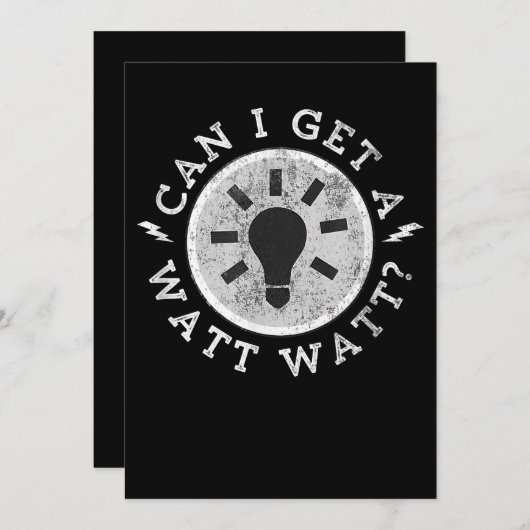 ワット好きの電気技師おもしろいを呼べるか 招待状 (正面/裏面)