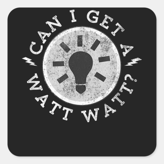 ワット愛好家の電気工おもしろい士を取得する スクエアシール (正面)