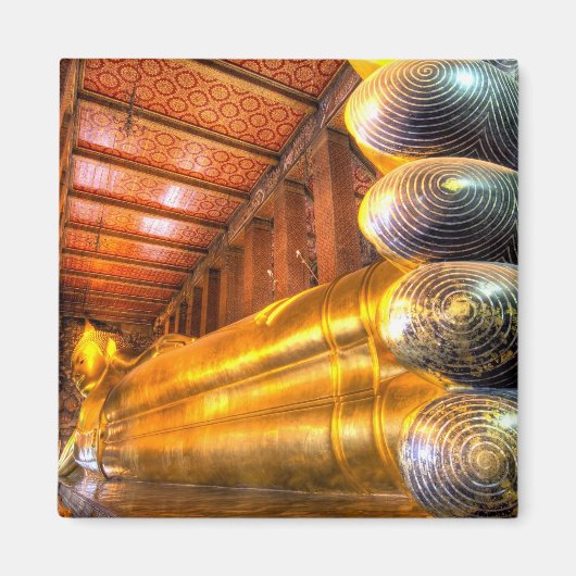 ワット・ポー寺院内の大涅槃仏像 マグネット (正面)