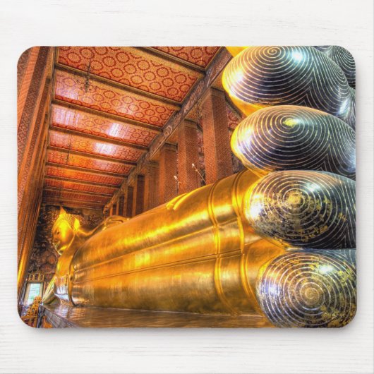 ワット・ポー寺院内の巨大な涅槃仏像、 マウスパッド (正面)