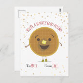 ワッフリーグッドフレンドワッフルバレンタインキッズ ポストカード (正面/裏面)