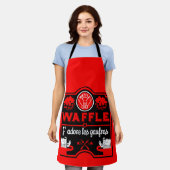 ワッフルが大好き エプロン (着用した状態)