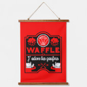 ワッフルが大好き 吊り下げ型タペストリー (正面)