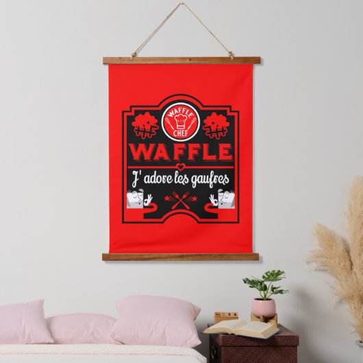 ワッフルが大好き 吊り下げ型タペストリー (寝室)