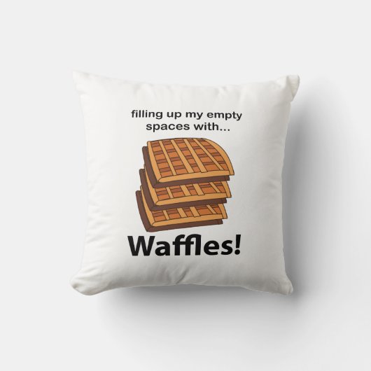 ワッフルが私の空の宇宙をワッフルで満たす クッション (正面)
