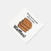 ワッフルが私の空の宇宙をワッフルで満たす スタンダードカクテルナプキン (角)