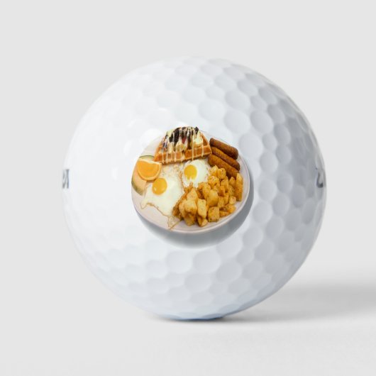 ワッフルで朝食 ゴルフボール (正面)
