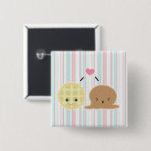 ワッフルとアイスクリームの愛 缶バッジ (正面&裏面)