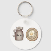 ワッフルとメープルシロップ食品キーチェーン キーホルダー (正面)