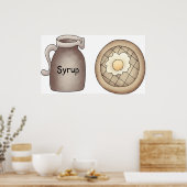 ワッフルとメープルシロップ食品ポスター ポスター (キッチン)