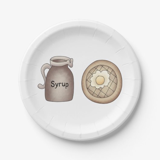 ワッフルとメープルシロップ ペーパープレート (正面)