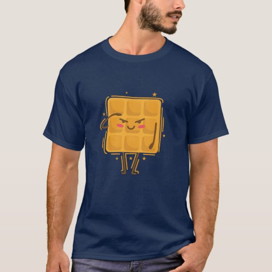 ワッフルの友達であるペストリーのお菓子に敬礼 Tシャツ (正面)