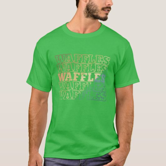 ワッフルの朝食用ペストリースナックベーカーリトロ Tシャツ (正面)